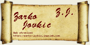 Žarko Jovkić vizit kartica